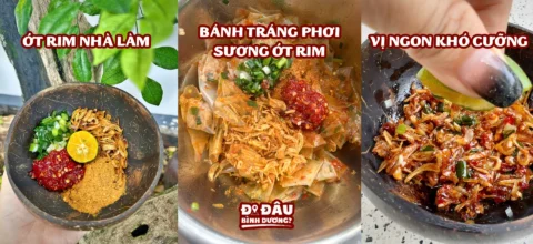 Bánh tráng phơi sương ớt rim